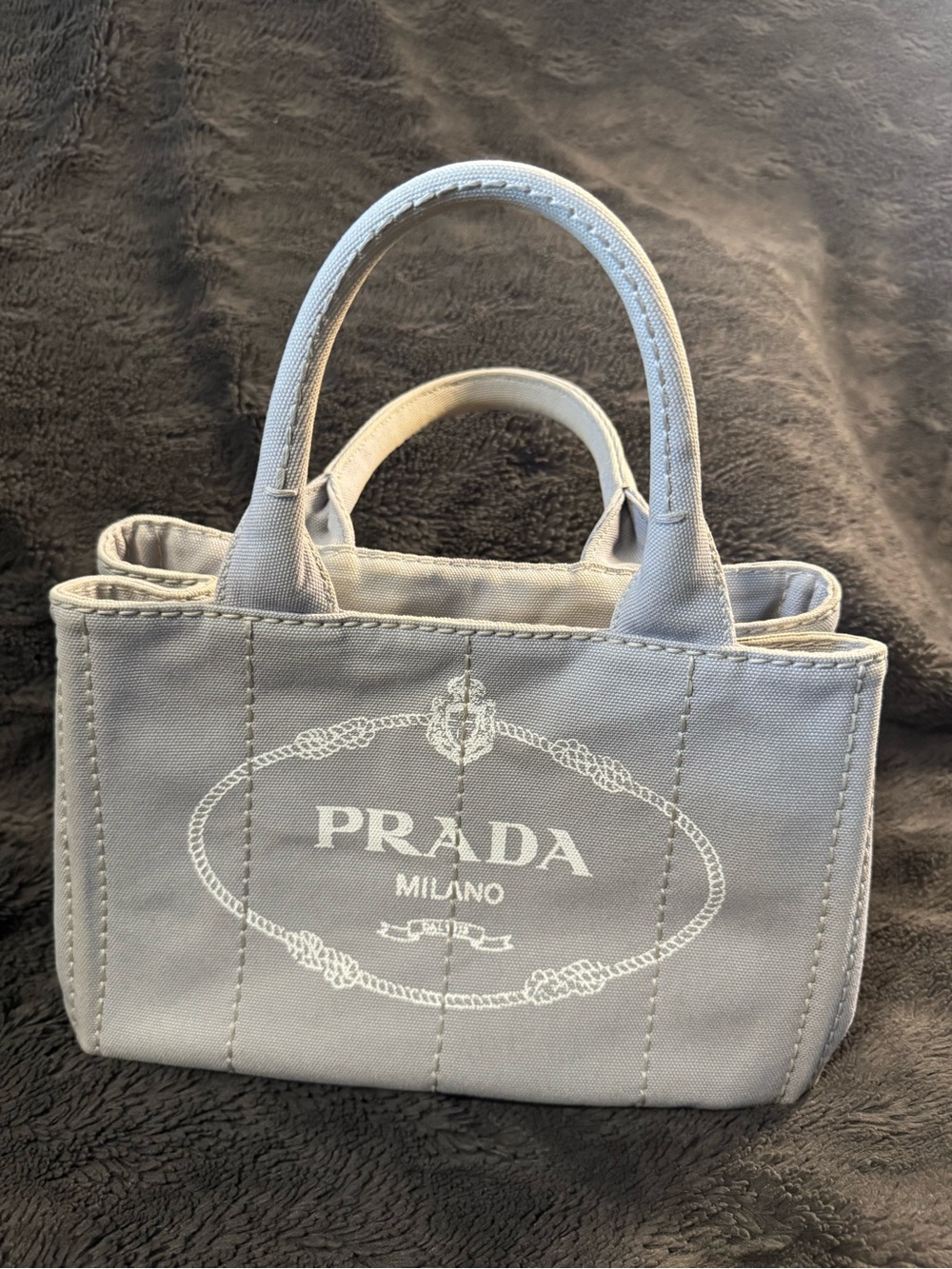 PRADA Canapa Light Blue Denim Tote Bag - Excellent Condition (w/ COA)